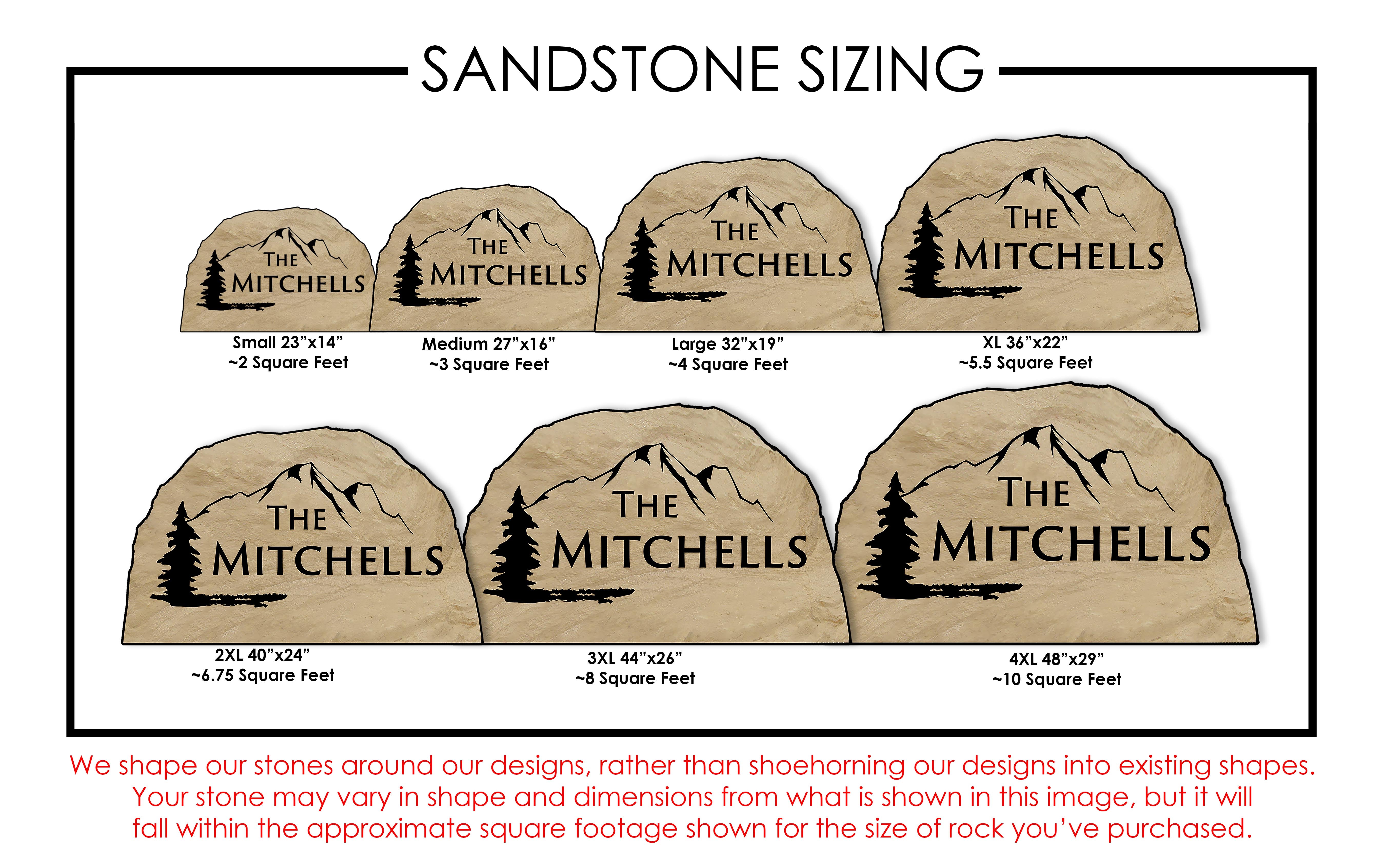 Sandstone Monogram Name Rock