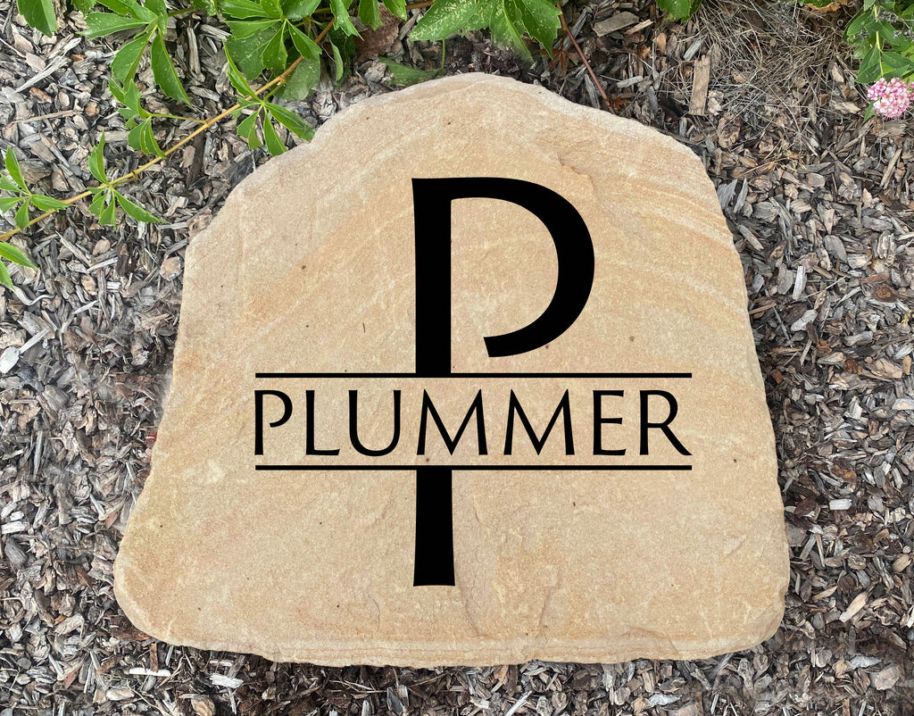 Flagstone Monogram Name Rock Rockitecture